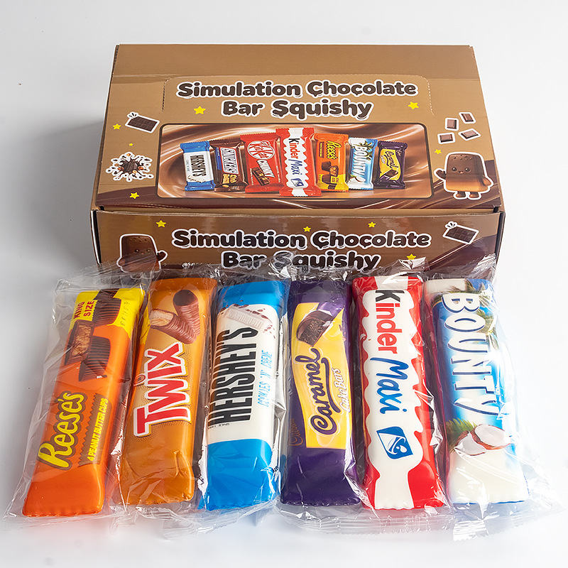 Sports Equipment Box - 1/8PCS Mainan Squishy Batang Cokelat Simulasi,