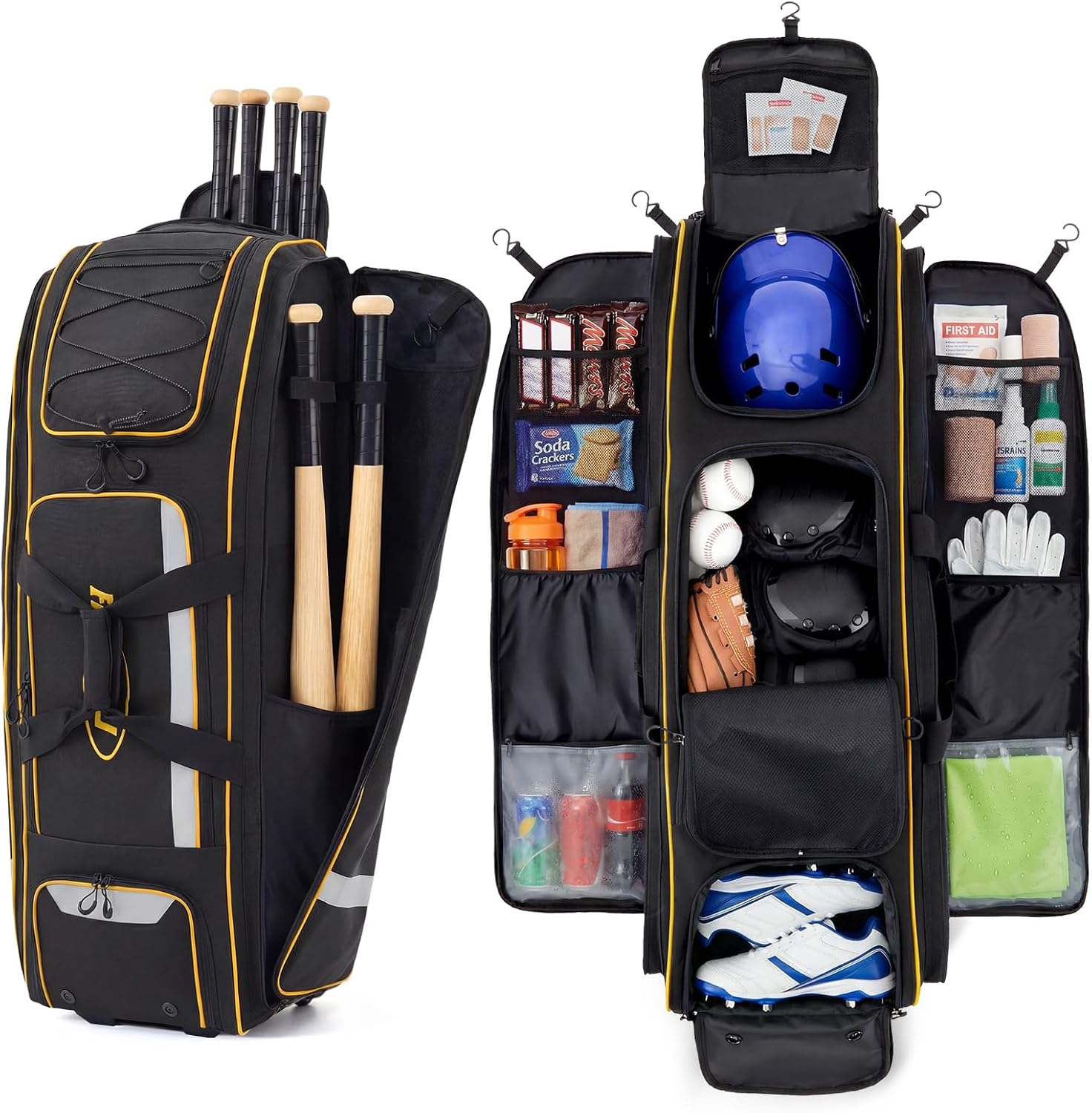 Sports Equipment Bag With Wheels - Tas Perlengkapan Baseball 100L Rolling Catchers