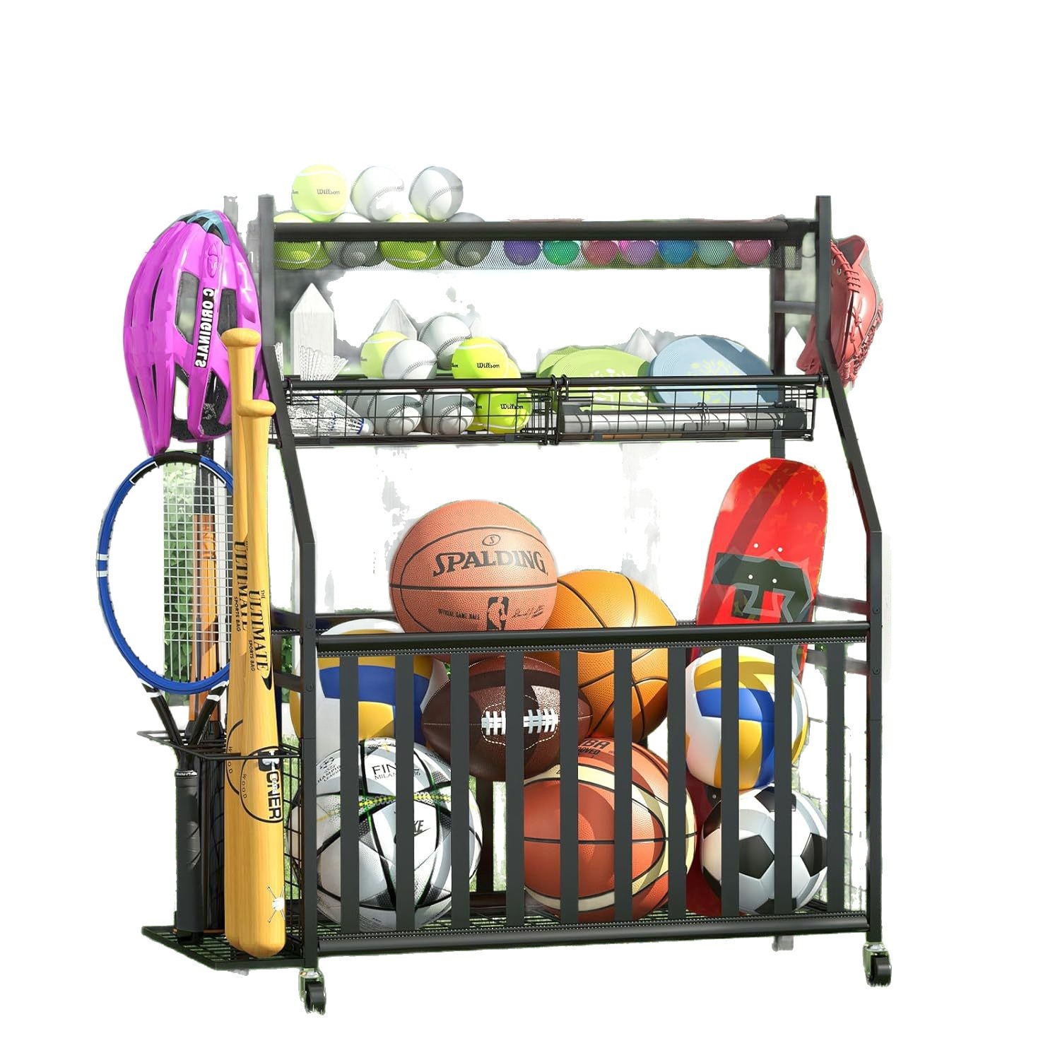 Sports Equipment Bag With Wheels - Tas Penyimpanan Peralatan Olahraga Rak Bola