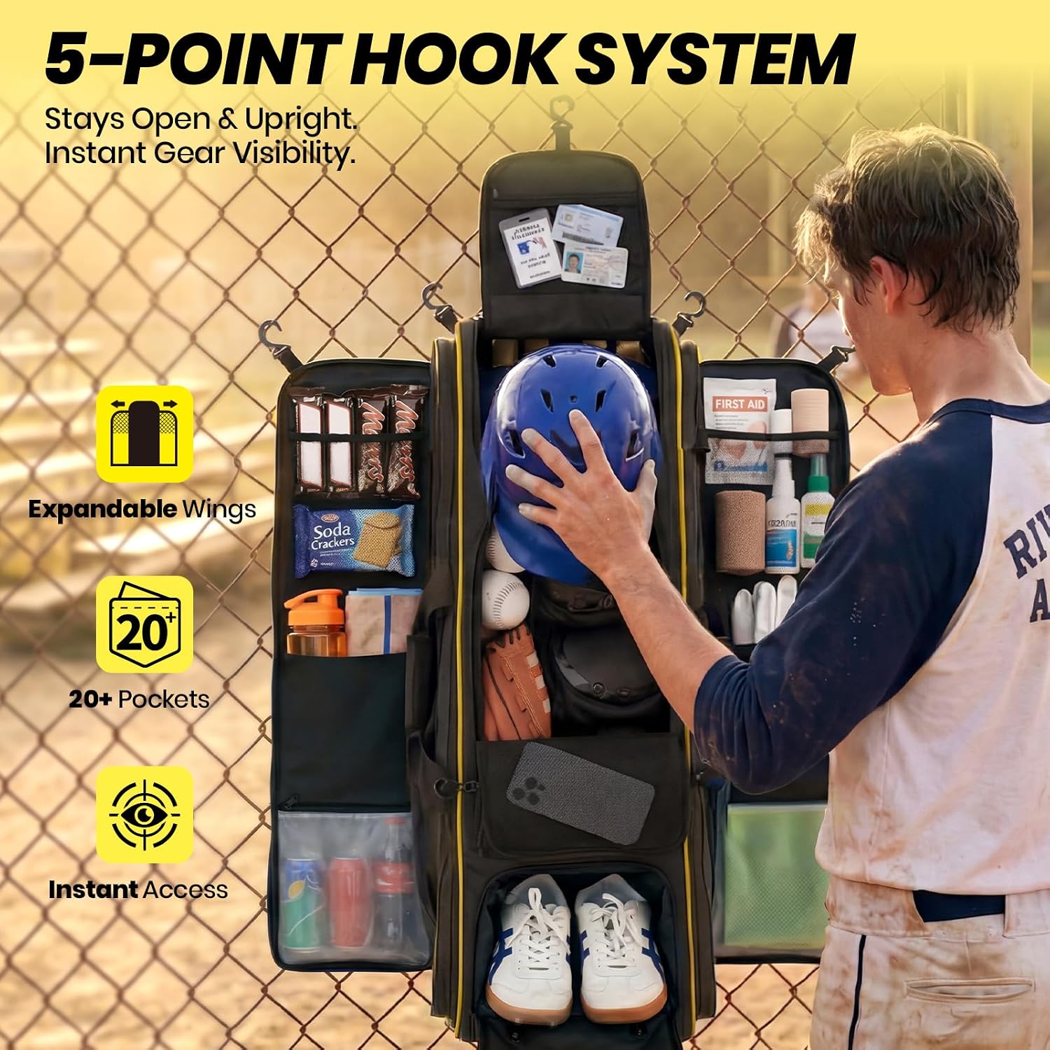 Tas Perlengkapan Baseball 100L - Sports Equipment Bag With Wheels ulasan dan harga