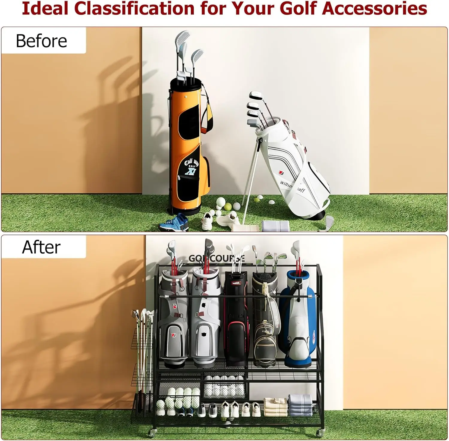Rak Penyimpanan Tas Golf Multi - Sports Equipment Bag With Wheels ulasan dan harga