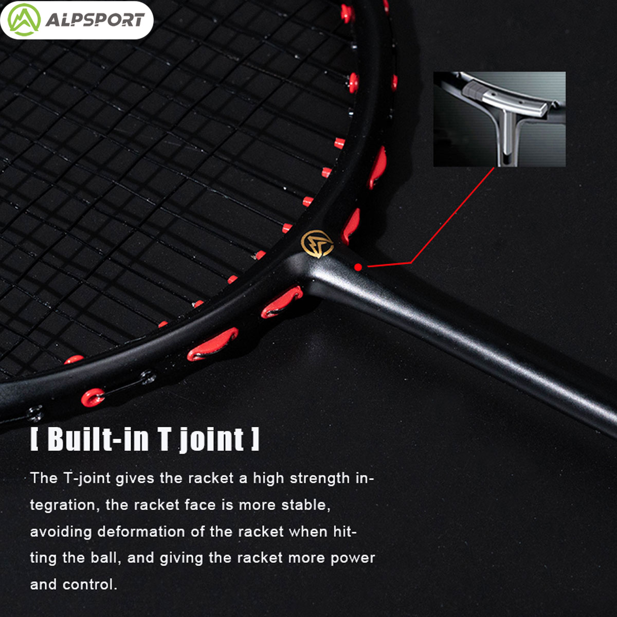 Alpsport MH-V5 5U 75g Bergelom - Badminton Racket Carbon ulasan dan harga