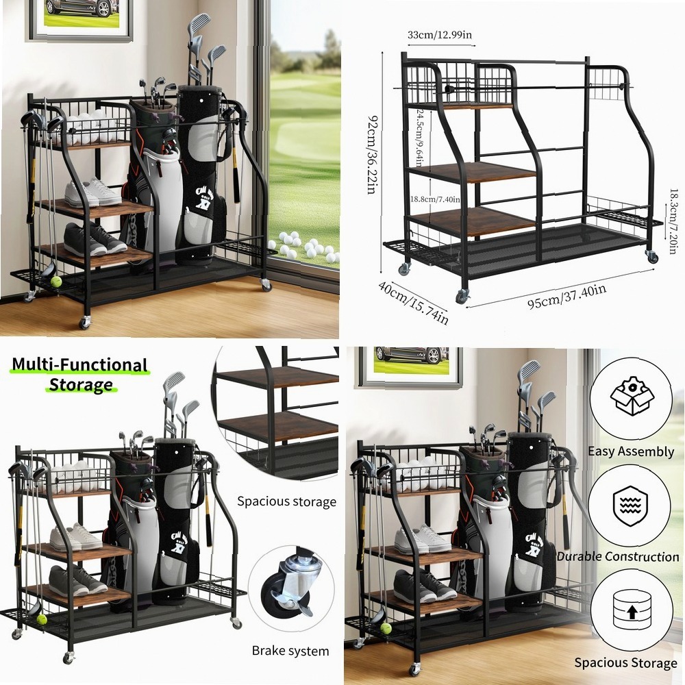 Rak Tas Golf Mobile Beroda, Pe - Sports Equipment Bag With Wheels ulasan dan harga